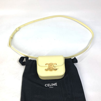 CELINE Shoulder Bag 10I513DPV.11OY leather yellow Shiny calfskin mini triomphe Women Used
