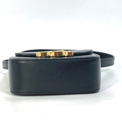 CELINE Shoulder Bag leather black Pochette mini triomphe Women Used