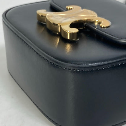 CELINE Shoulder Bag leather black Pochette mini triomphe Women Used