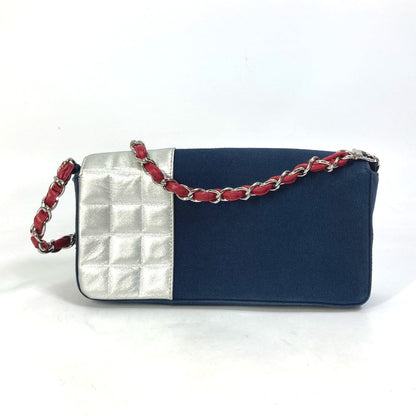 CHANEL Shoulder Bag Canvas / leather Navy vintage NO.5 Number 5 Women Used