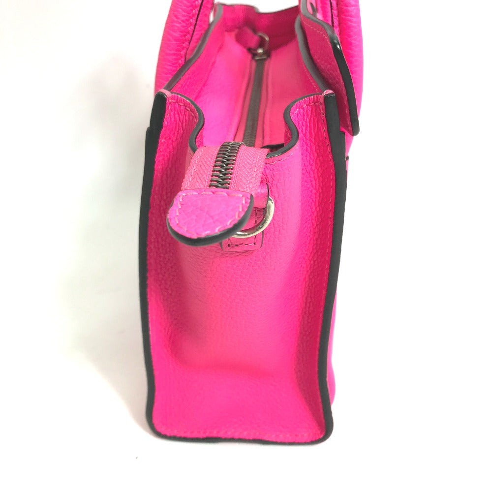 CELINE Handbag 189243 leather pink Tote Bag Bag Crossbody luggage nano shopper Women Used