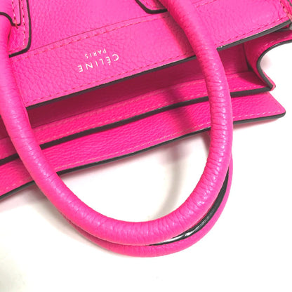 CELINE Handbag 189243 leather pink Tote Bag Bag Crossbody luggage nano shopper Women Used