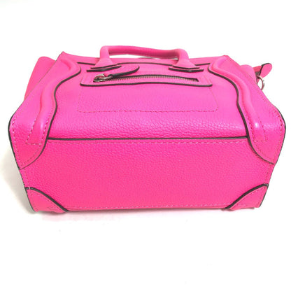 CELINE Handbag 189243 leather pink Tote Bag Bag Crossbody luggage nano shopper Women Used