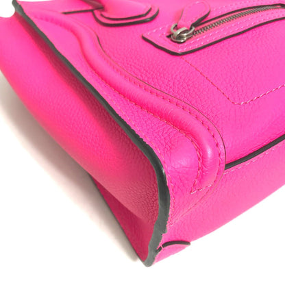 CELINE Handbag 189243 leather pink Tote Bag Bag Crossbody luggage nano shopper Women Used