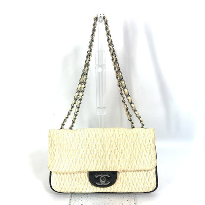 CHANEL Shoulder Bag Lambskin, Patent Leather white CC COCO Mark Women Used