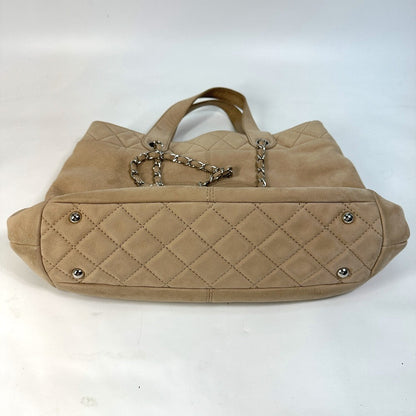 CHANEL Shoulder Bag suede beige COCO Mark Women Used