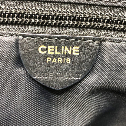 CELINE Shoulder Bag Nylon / leather black Circle logo vintage Women Used
