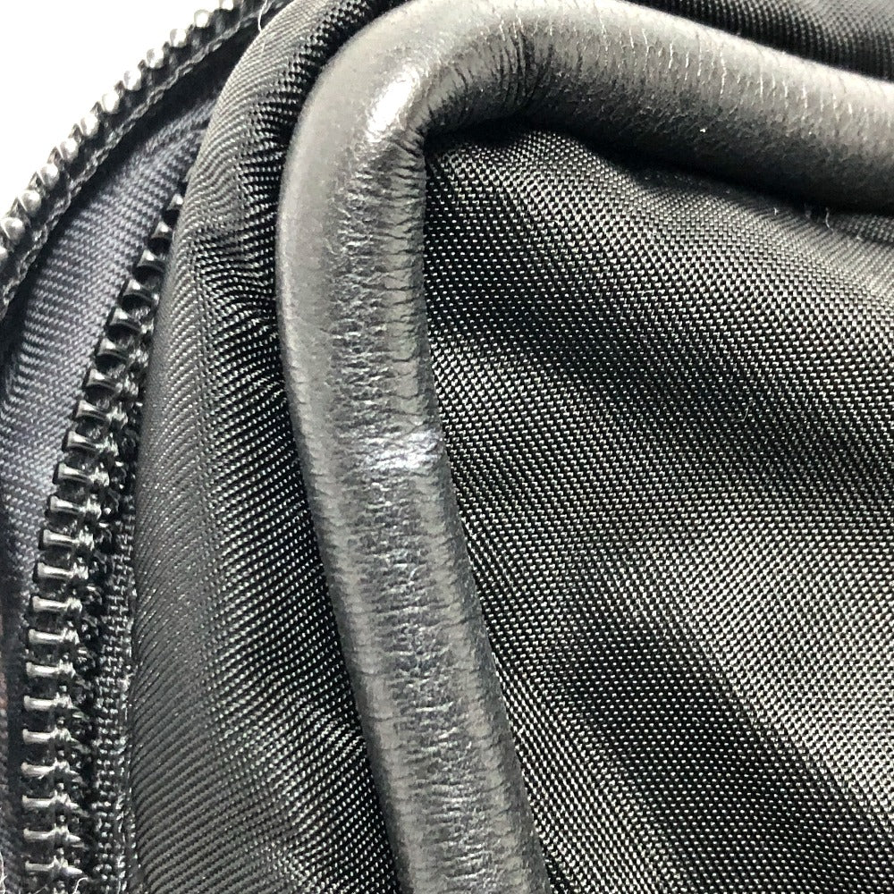 CELINE Shoulder Bag Nylon / leather black Circle logo vintage Women Used