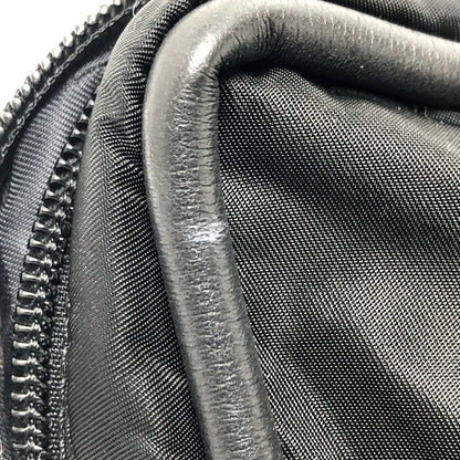 CELINE Shoulder Bag Nylon / leather black Circle logo vintage Women Used