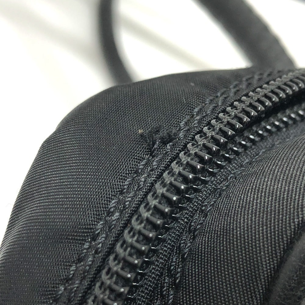 CELINE Shoulder Bag Nylon / leather black Circle logo vintage Women Used