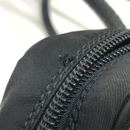 CELINE Shoulder Bag Nylon / leather black Circle logo vintage Women Used