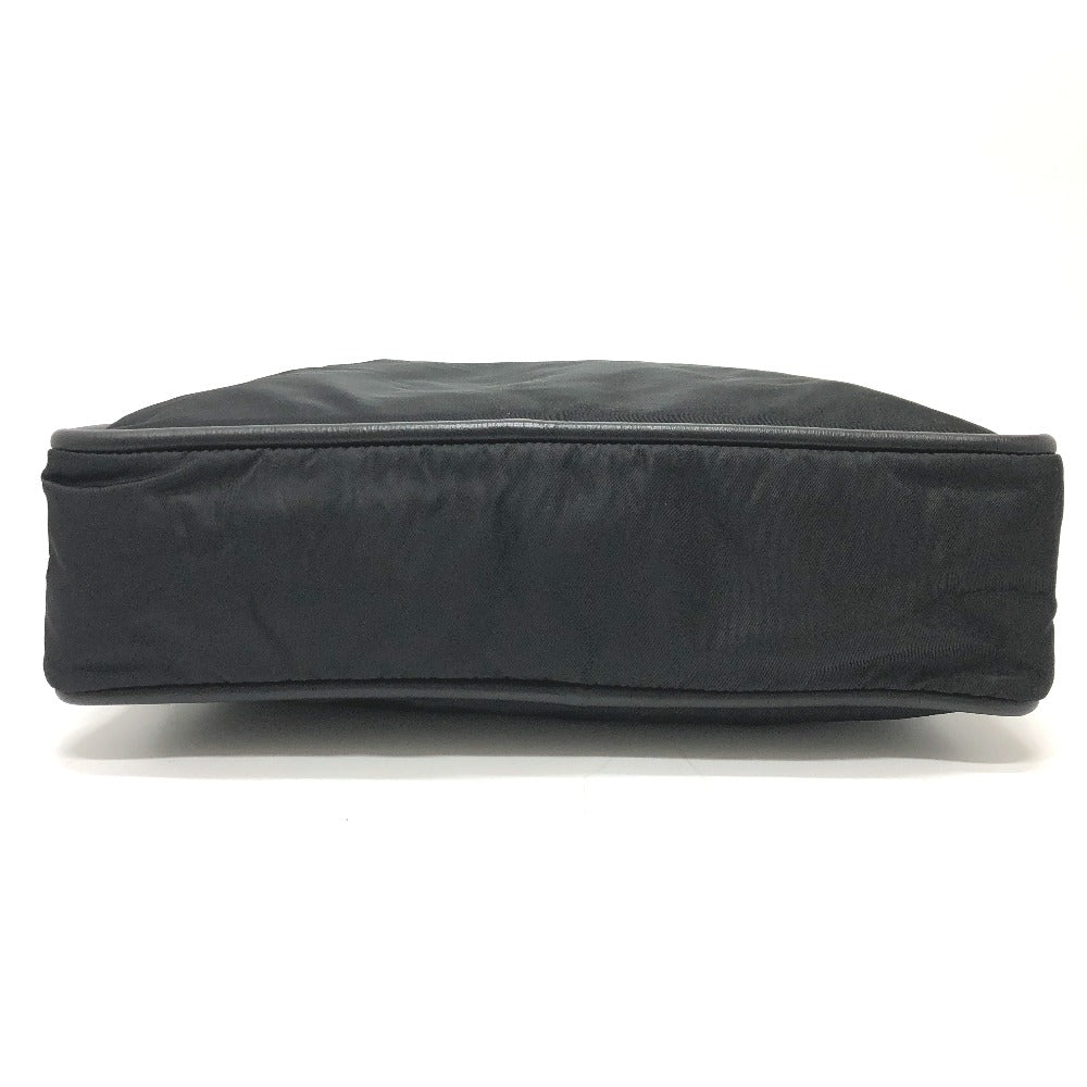 CELINE Shoulder Bag Nylon / leather black Circle logo vintage Women Used