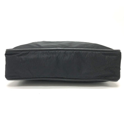 CELINE Shoulder Bag Nylon / leather black Circle logo vintage Women Used