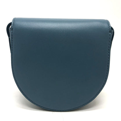 CELINE Shoulder Bag Leather, Calf Leather blue Triomphe Mini Buzas Cuir Women Used