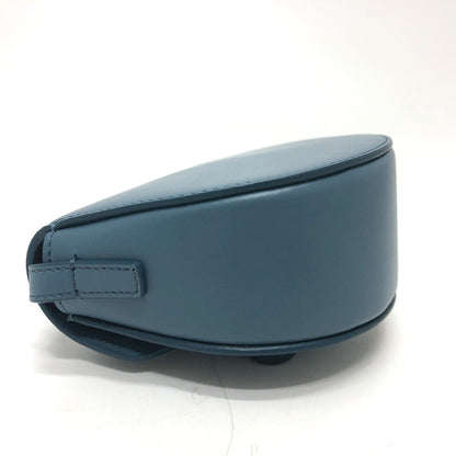 CELINE Shoulder Bag Leather, Calf Leather blue Triomphe Mini Buzas Cuir Women Used