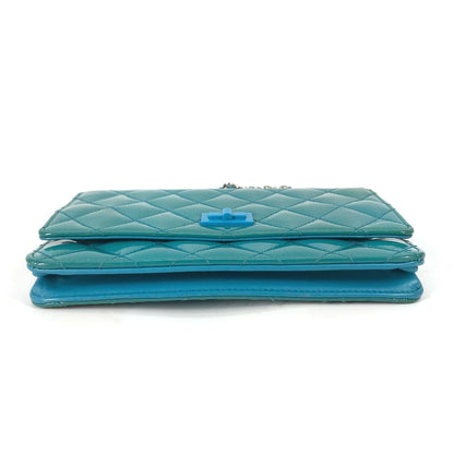 CHANEL Shoulder Bag enamel Blue type 2.55 Hardware Matrasse quilting Women Used