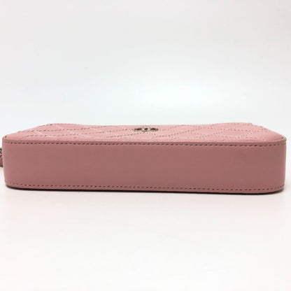CHANEL Shoulder Bag A82527  lambskin pink CC COCO Mark Matelasse Wild Stitch Women Used