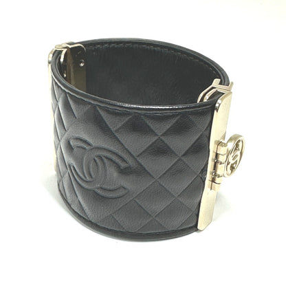 CHANEL Bangle leather black CC COCO Mark Matrasse M
