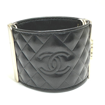 CHANEL Bangle leather black CC COCO Mark Matrasse M