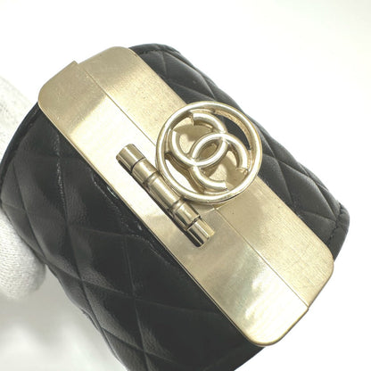 CHANEL Bangle leather black CC COCO Mark Matrasse M