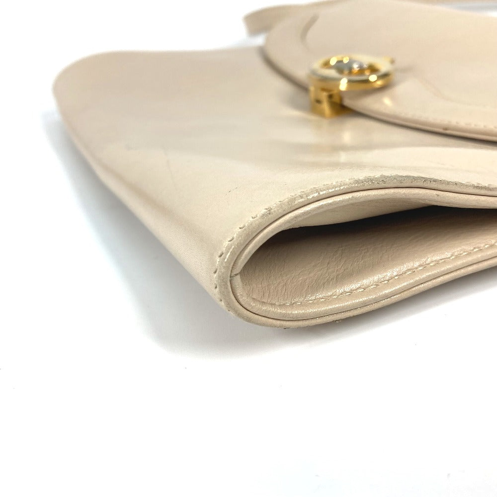 CELINE Shoulder Bag leather beige Pochette bag Crossbody Triomphe Women Secondhand