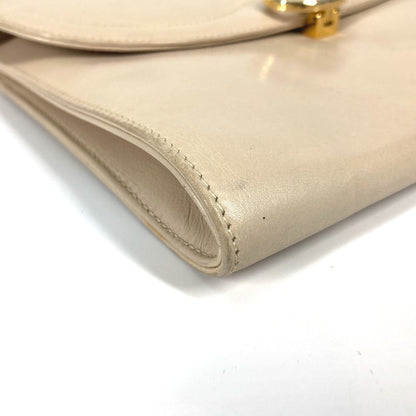 CELINE Shoulder Bag leather beige Pochette bag Crossbody Triomphe Women Secondhand