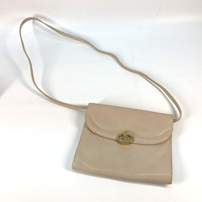 CELINE Shoulder Bag leather beige Pochette bag Crossbody Triomphe Women Secondhand