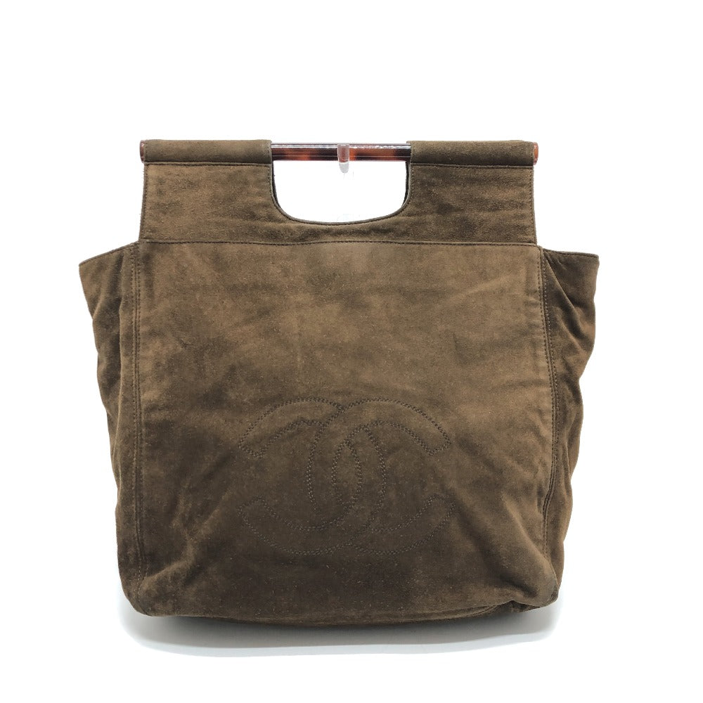 CHANEL Tote Bag suede Brown CC COCO Mark vintage Women Used