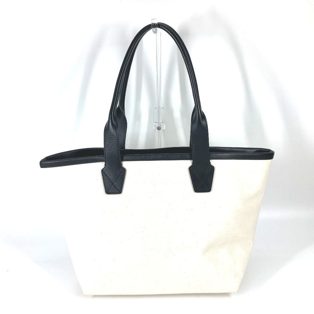 BALENCIAGA Tote Bag 692068 Canvas / leather white By color jumbo logo small Women