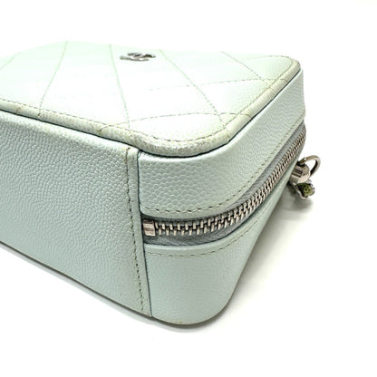 CHANEL Shoulder Bag AP2426 Caviar skin blue CC COCO Mark Matrasse camera bag Women Used