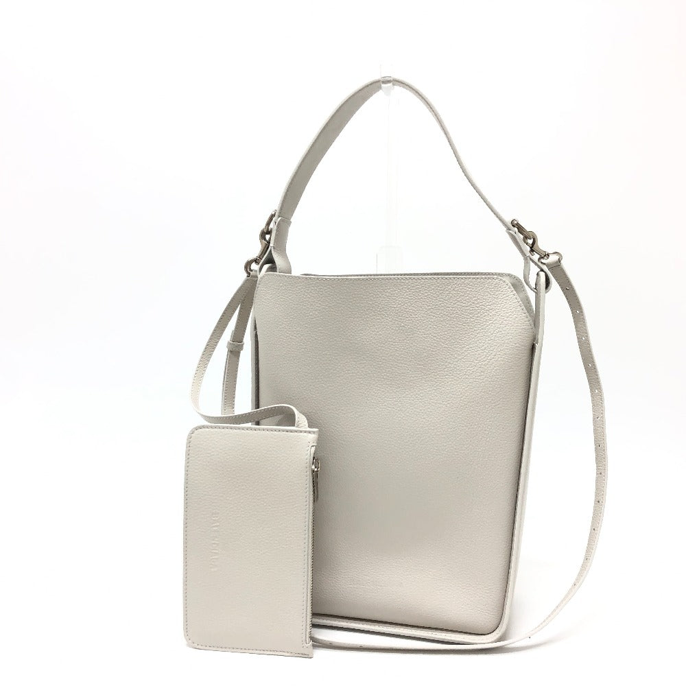 BALENCIAGA Shoulder Bag 659920 leather white North South Women