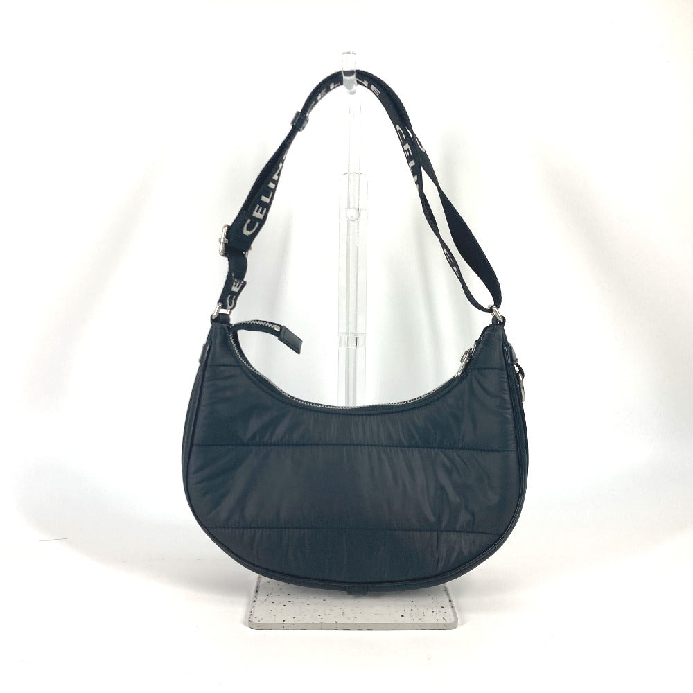 CELINE Shoulder Bag 196972 Nylon black logo ava medium Women Used