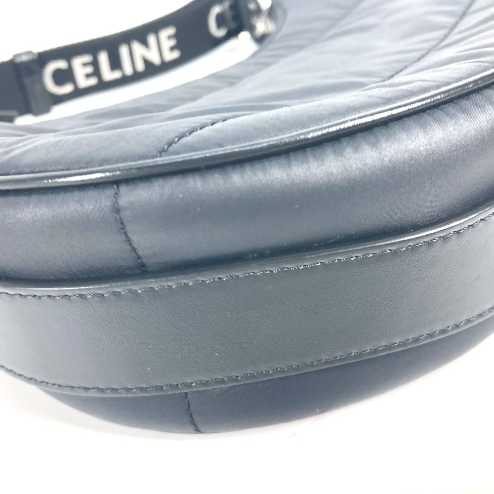CELINE Shoulder Bag 196972 Nylon black logo ava medium Women Used