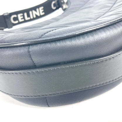 CELINE Shoulder Bag 196972 Nylon black logo ava medium Women Used