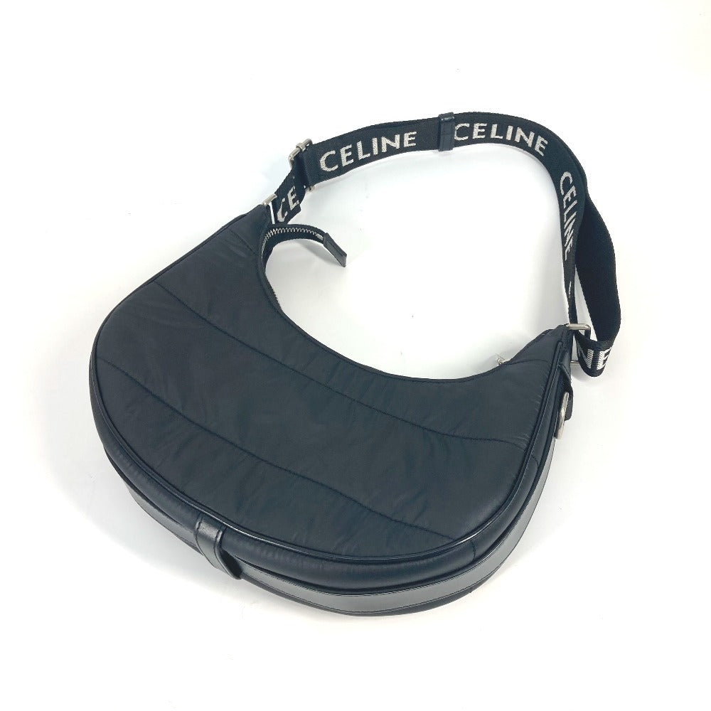 CELINE Shoulder Bag 196972 Nylon black logo ava medium Women Used
