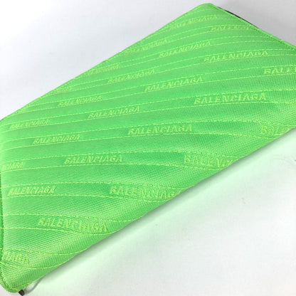 BALENCIAGA Clutch bag 554219 canvas Neon green logo explorer tablet mens