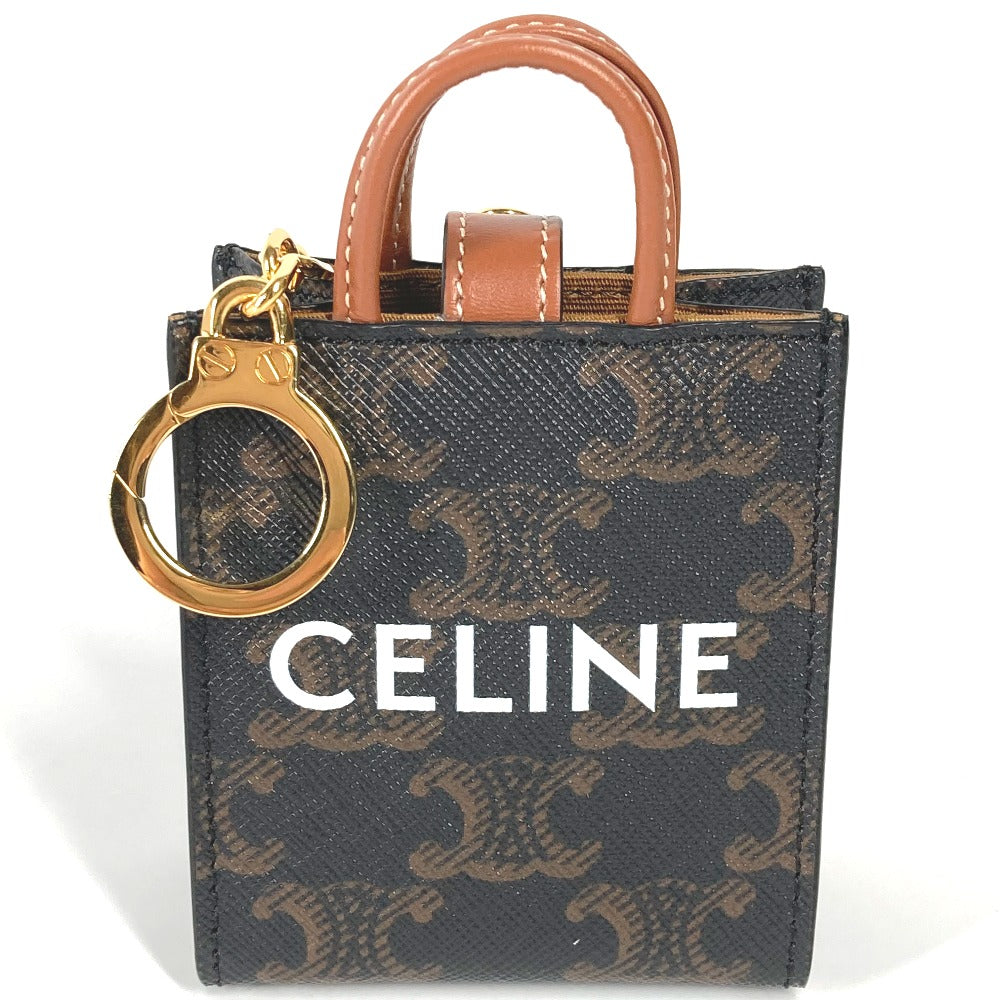 CELINE key ring 10I492CZ1 leather Brown Microbar Tikal Hippo Women Secondhand