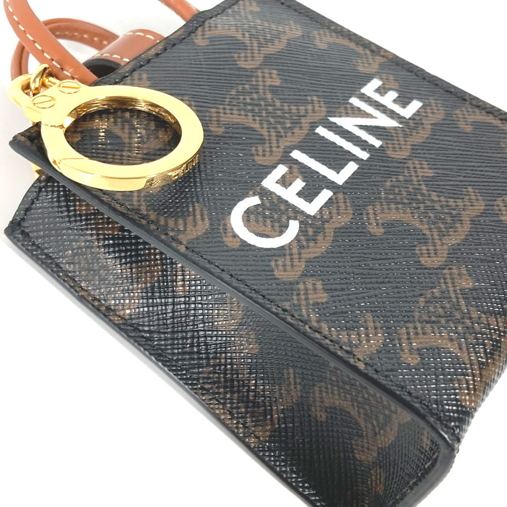 CELINE key ring 10I492CZ1 leather Brown Microbar Tikal Hippo Women Secondhand