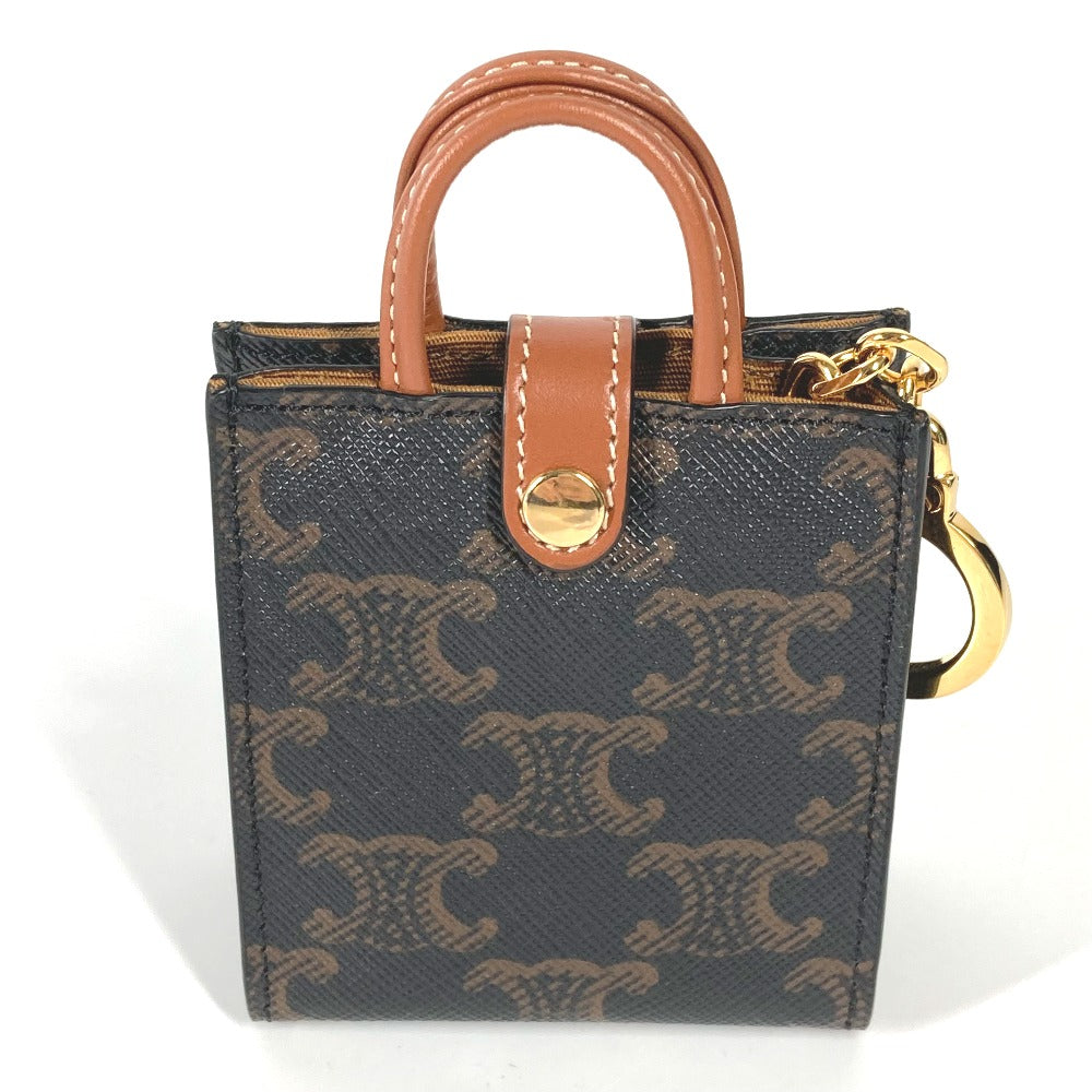 CELINE key ring 10I492CZ1 leather Brown Microbar Tikal Hippo Women Secondhand