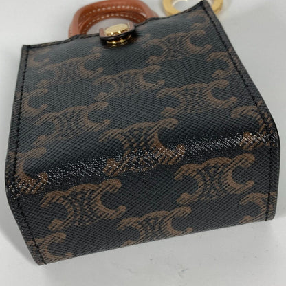 CELINE key ring 10I492CZ1 leather Brown Microbar Tikal Hippo Women Secondhand