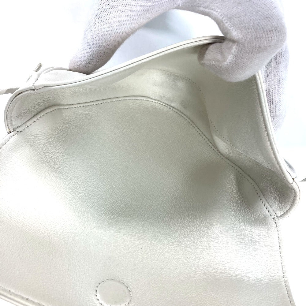 CELINE Shoulder Bag leather white Triangle logo triangle Women Secondhand