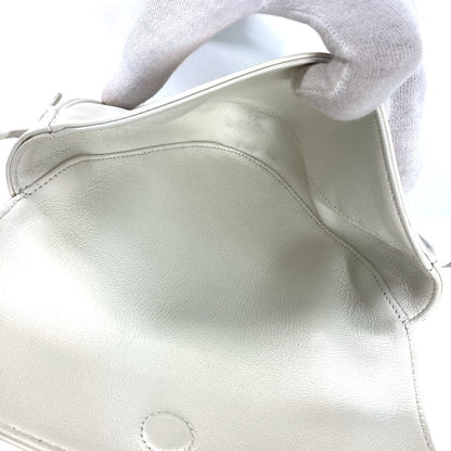 CELINE Shoulder Bag leather white Triangle logo triangle Women Secondhand