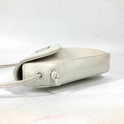 CELINE Shoulder Bag leather white Triangle logo triangle Women Secondhand