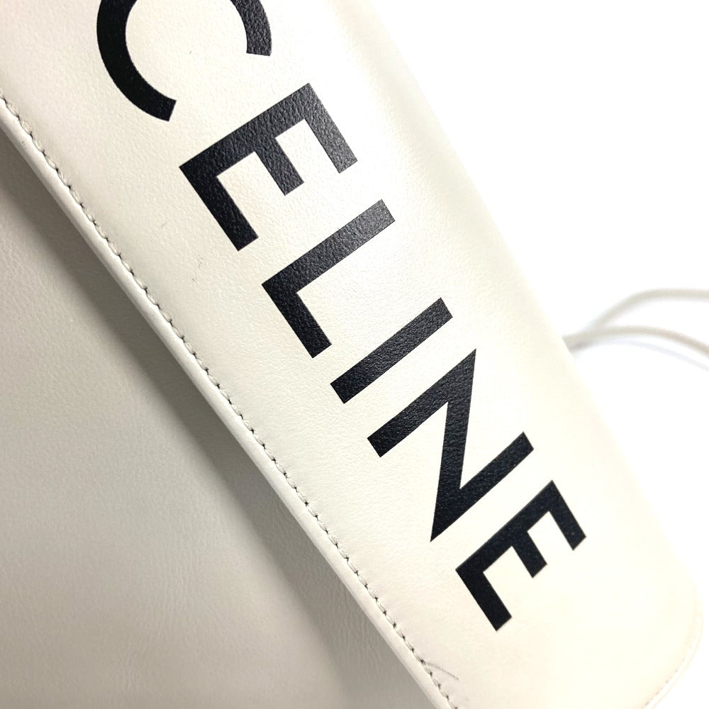 CELINE Shoulder Bag leather white Triangle logo triangle Women Secondhand
