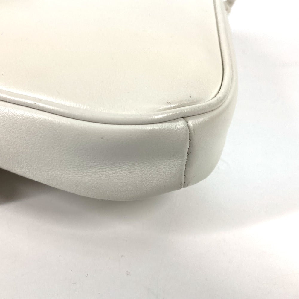 CELINE Shoulder Bag leather white Triangle logo triangle Women Secondhand