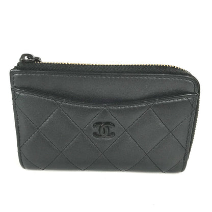 CHANEL Coin case AP3179 leather black So Black CC COCO Mark Matelasse Women Used