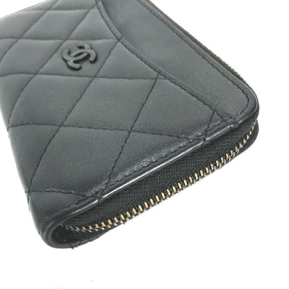 CHANEL Coin case AP3179 leather black So Black CC COCO Mark Matelasse Women Used