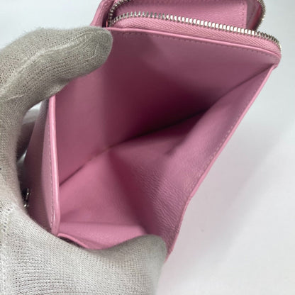 BALENCIAGA Folded wallet 674847 leather Light pink Compact wallet Compact zip Women