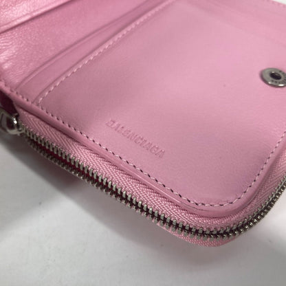 BALENCIAGA Folded wallet 674847 leather Light pink Compact wallet Compact zip Women