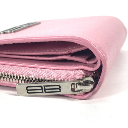 BALENCIAGA Folded wallet 674847 leather Light pink Compact wallet Compact zip Women